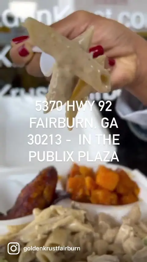 Golden Krust Caribbean Restaurant in Morrow showing food, oxtails jamaican style, rastapasta, video by goldenkrustfairburn on TikTok