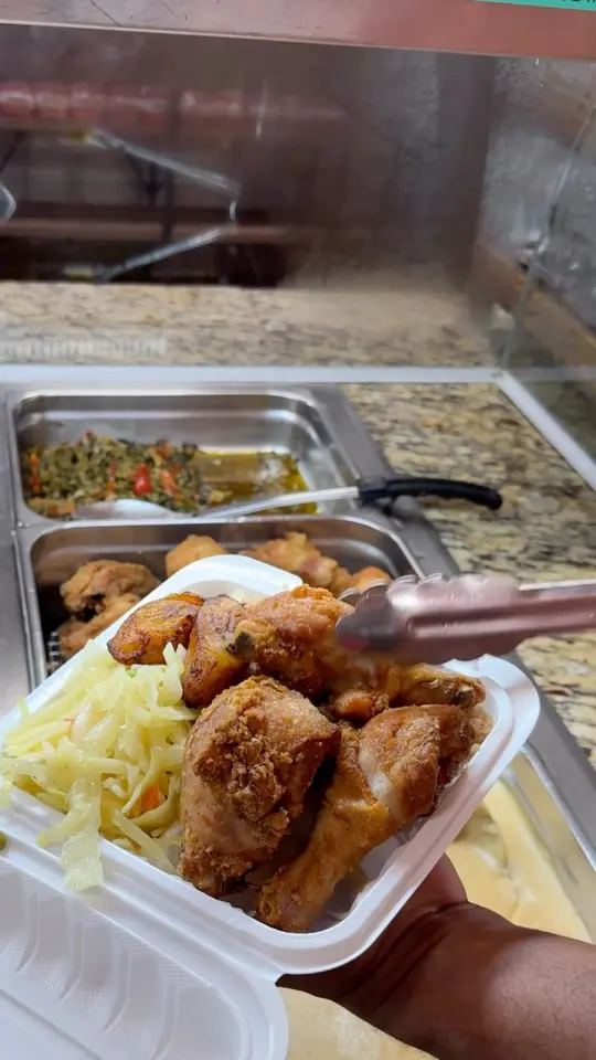 Golden Krust Caribbean Restaurant in Morrow showing food, fried chicken meal, video by Golden Krust on Facebook