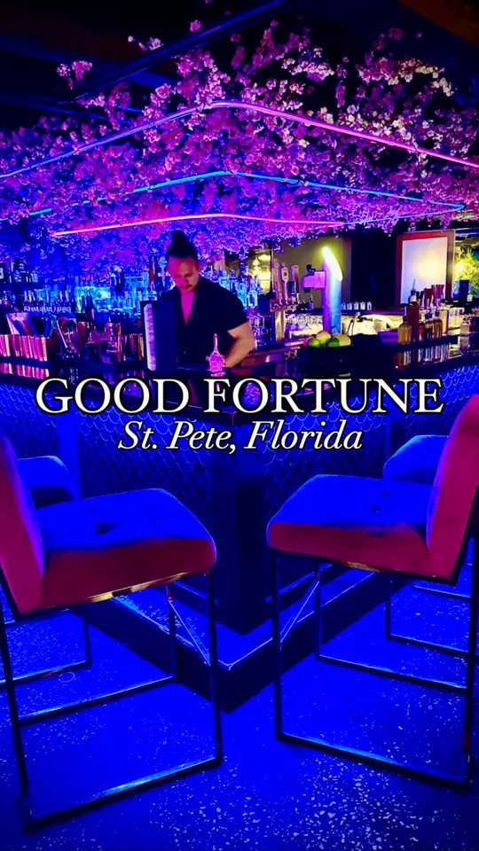 Good Fortune in St. Petersburg showing restaurant visit, asian fusion food, sushi rolls, small plates, bowls, specialty cocktails, video by Things To Do Tampa Bay on Facebook