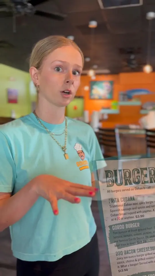 Gordos in Tallahassee showing review, burger, video by The Greg Tish Show on Facebook