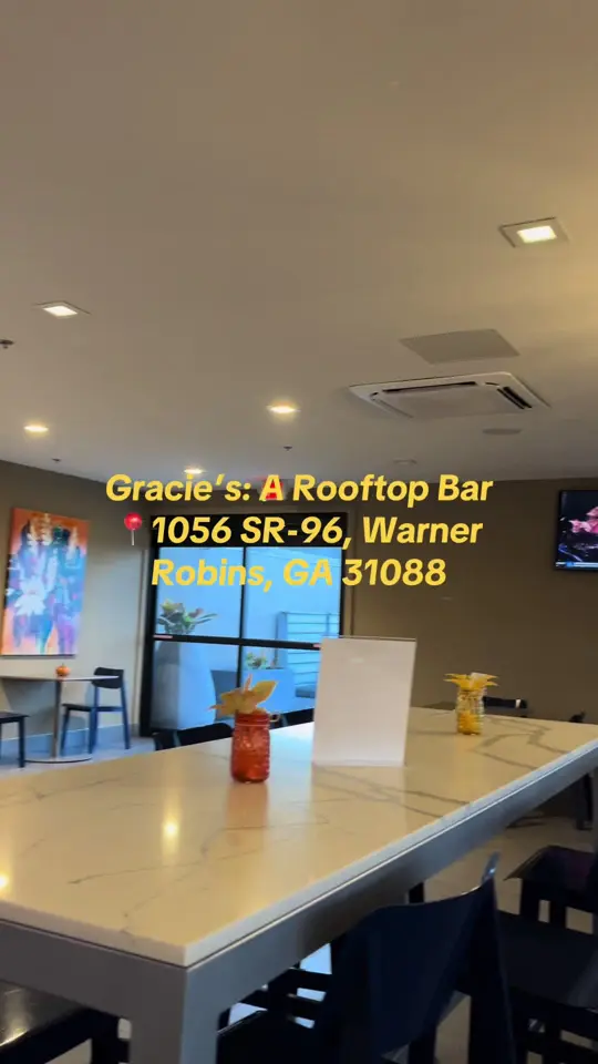 Gracie's: A Rooftop Bar in Warner Robins showing rooftop bar, drinks, date night, girls night out, video by rigbyswarnerrobins on TikTok