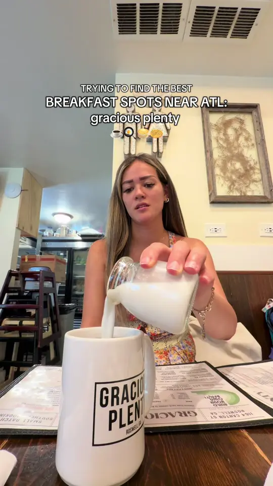 Gracious Plenty Bakery & Breakfast in Roswell showing visit, breakfast, video by xlilkorina on TikTok