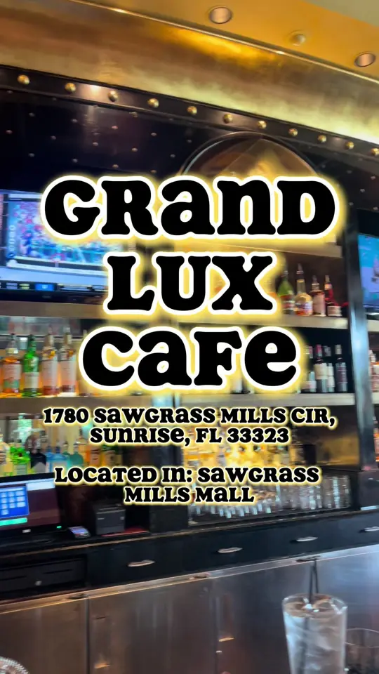 Grand Lux Cafe in Sunrise showing cocktails, old fashioned, lemon drop, food, chicken piccata, asiantacos, video by sk8natethefoodie on TikTok