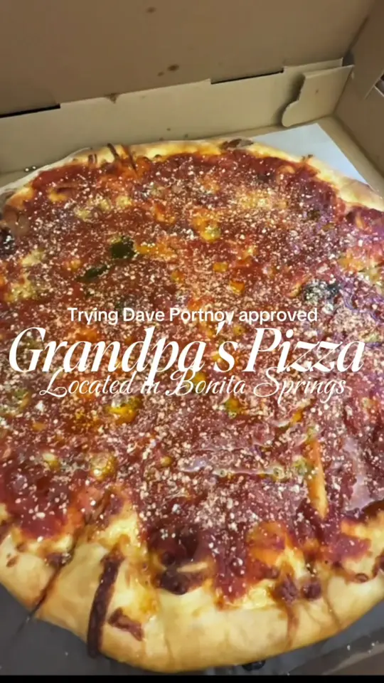 Grandpa's Pizza in Bonita Springs showing review, visit, atmosphere, pizza, video by jenniferal1008 on TikTok