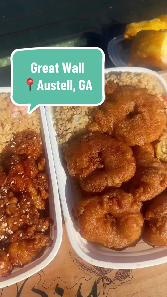Great Wall in Austell showing chinese food, chicken, video by tiambrya on TikTok