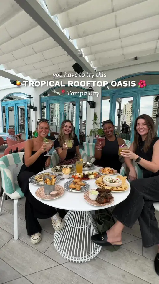 in Florida showing rooftop bar, rum cocktails, cuban-inspired drinks, open-air terrace, atmosphere, venue visit, video by offlinetampabay on TikTok