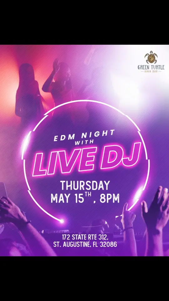  in Florida showing live music, dj set, kava bar atmosphere, video by Green Turtle Kava Bar on Facebook