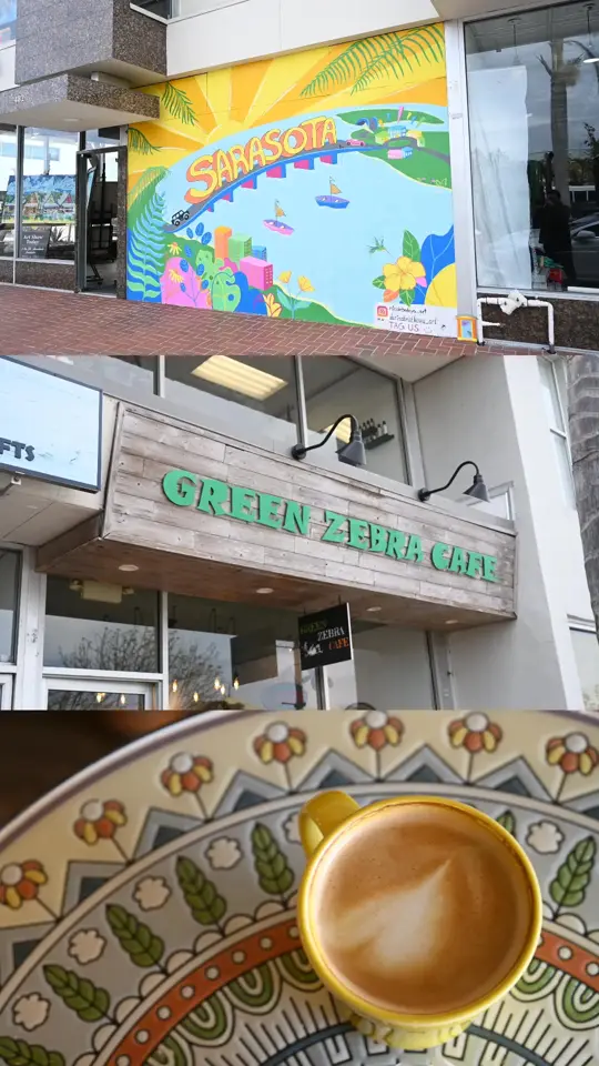 Green Zebra Cafe in Sarasota showing visit, atmosphere, video by Green Zebra Cafe on Facebook