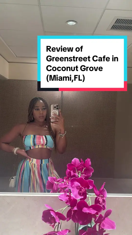 Greenstreet Cafe in Miami showing review, brunch, video by imanimartinaesq on TikTok