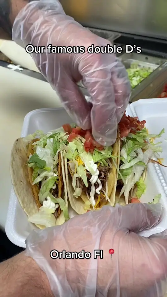 Gringos Locos UCF in Orlando showing tacos, double d tacos, video by gringoslocosfl on TikTok