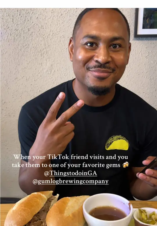 Gumlog Brewing Company in Lavonia showing brewery visit, good food, good brews, video by missdowntowndarlin on TikTok