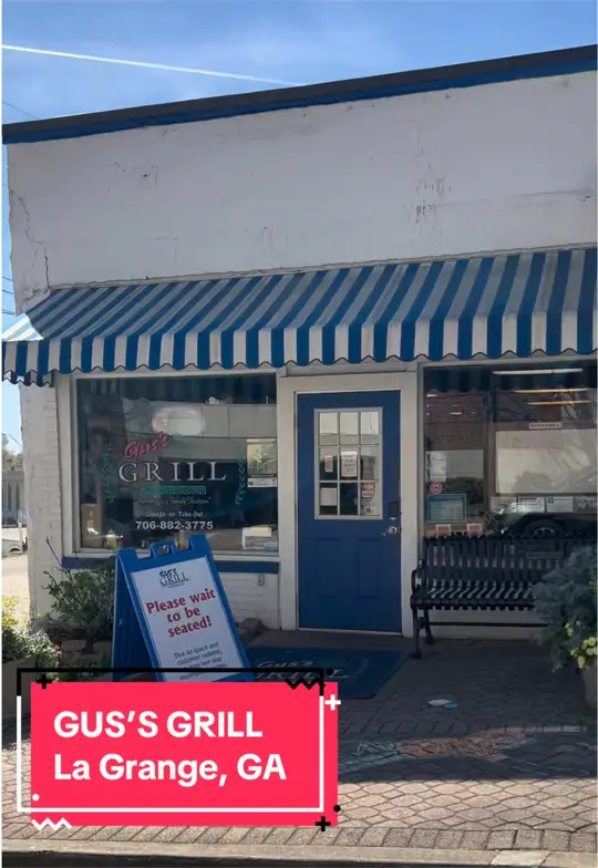 Gus's Grill in LaGrange showing food review, breakfast, restaurant visit, video by the.traveling.bite on TikTok