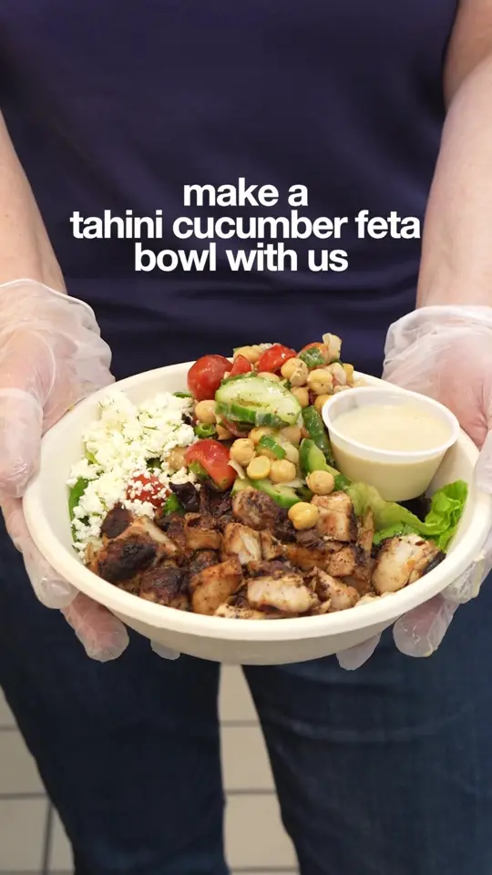 gusto! - healthy bowls & wraps in Chamblee showing food, tahini cucumber feta bowl, video by whatsyourgusto on TikTok