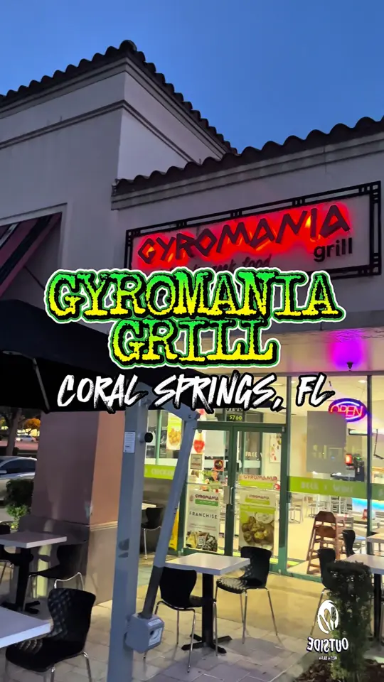 Gyromania Grill in Coral Springs showing review, authentic greek food, video by outside_with_trav on TikTok