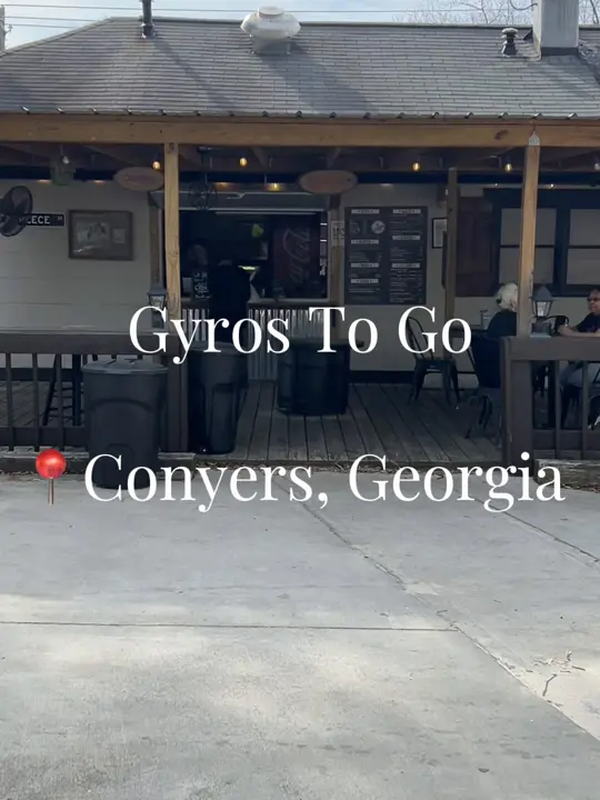 Gyros to Go in Conyers showing review, gyro platter, chicken platter, tzatziki sauce, video by astoldbyc7 on TikTok