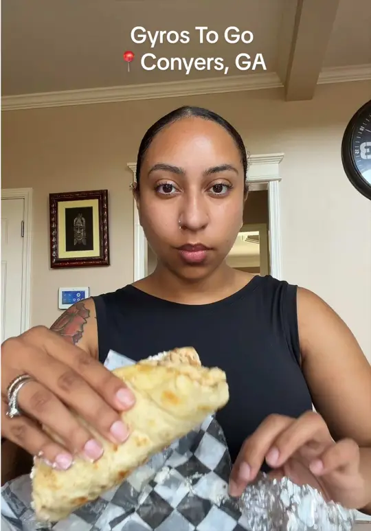 Gyros to Go in Conyers showing review, gyros, video by shellyyxp on TikTok