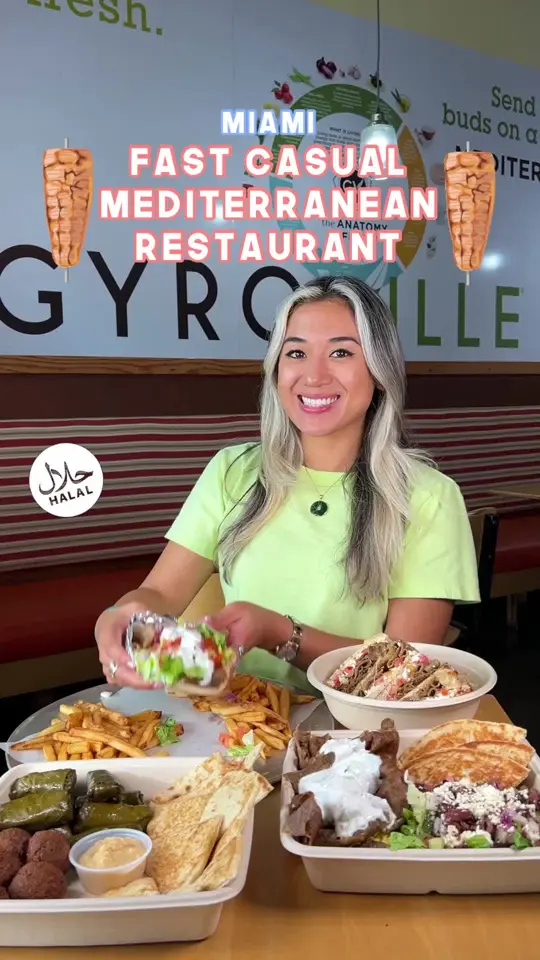 Gyroville Doral in Doral showing restaurant, halal food, mediterranean food, video by explorewithgg on TikTok