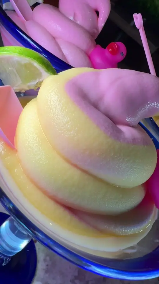 Hacienda Bar & Grill in Cumming showing drink, soft serve margarita, video by haciendamex on TikTok