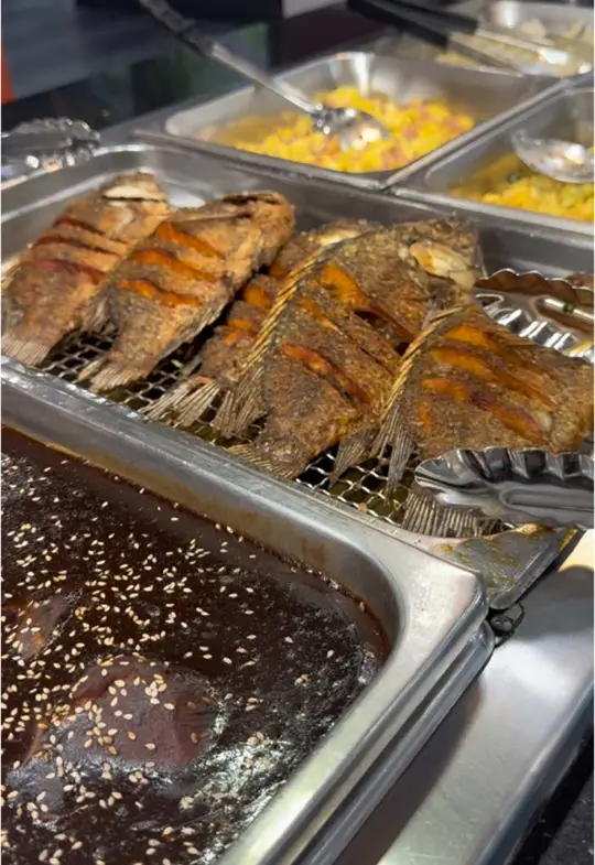 Hacienda San Antonio in Carrollton showing food, cuaresma (lent) buffet, shrimp, video by haciendabuffet on TikTok