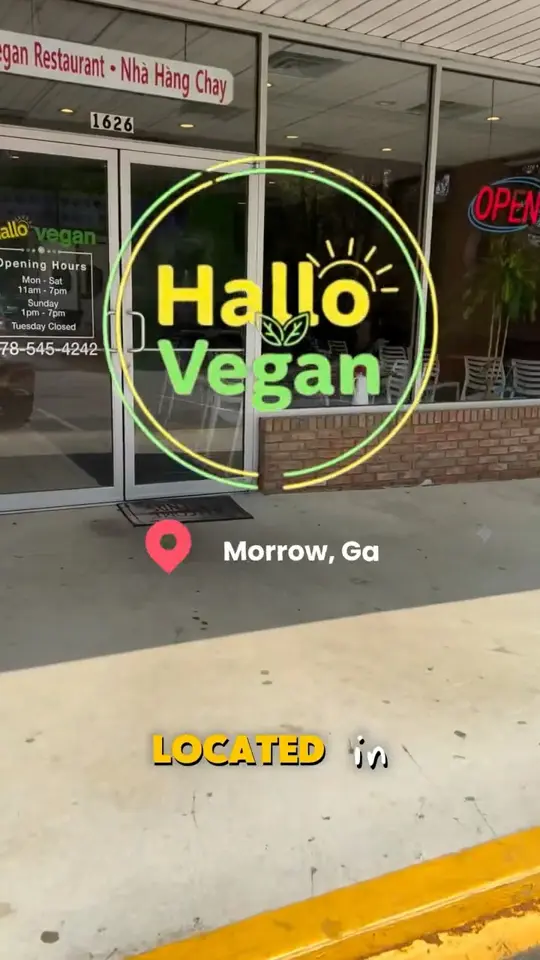 Hallo Vegan in Morrow showing restaurant, vegan, video by Pure Shadee on YouTube
