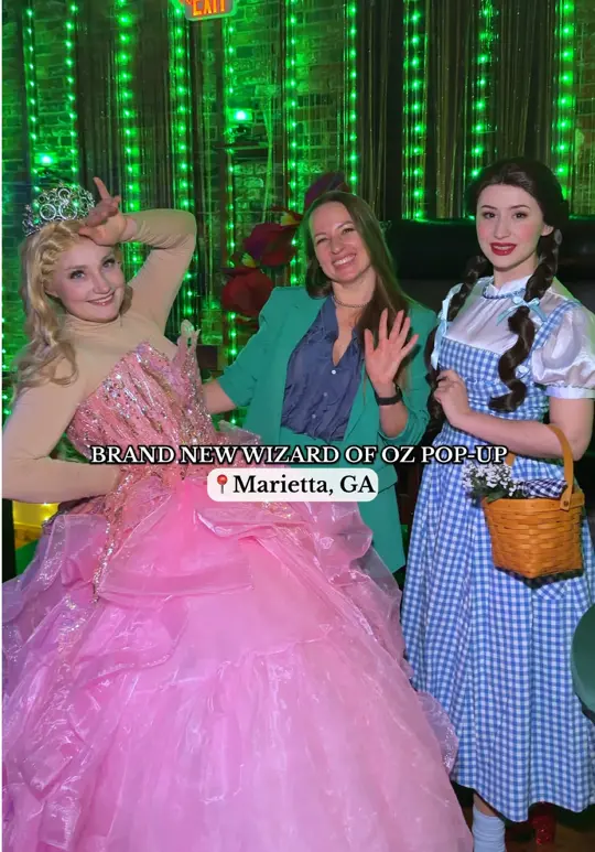 Hamp & Harry's in Marietta showing menu, wizard of oz–themed menu, cocktail, oz-inspired cocktails, event, live music, event, movie nights, atmosphere, themed decor, video by the.travel.ksu on TikTok