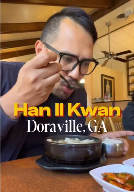 Han Il Kwan (한일관) in Doraville showing food, samgyetang, galbitang, video by chrismomongan on TikTok