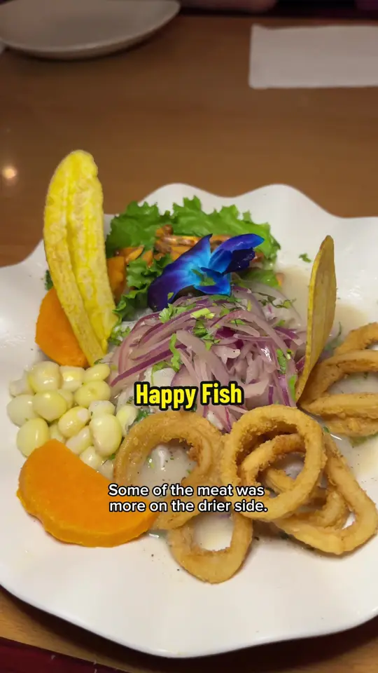 Happy Fish in Tampa showing peruvian food, video by foodpeopleluv on TikTok