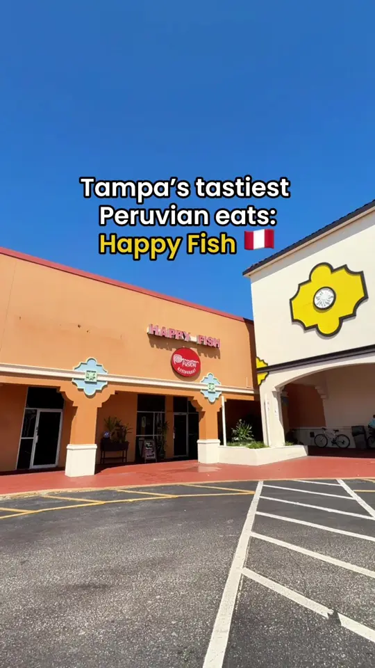 Happy Fish in Tampa showing review, peruvian cuisine, inca kola, ceviche mixto, lomo saltado, suspiro a la limeña, video by thatssotampa on TikTok