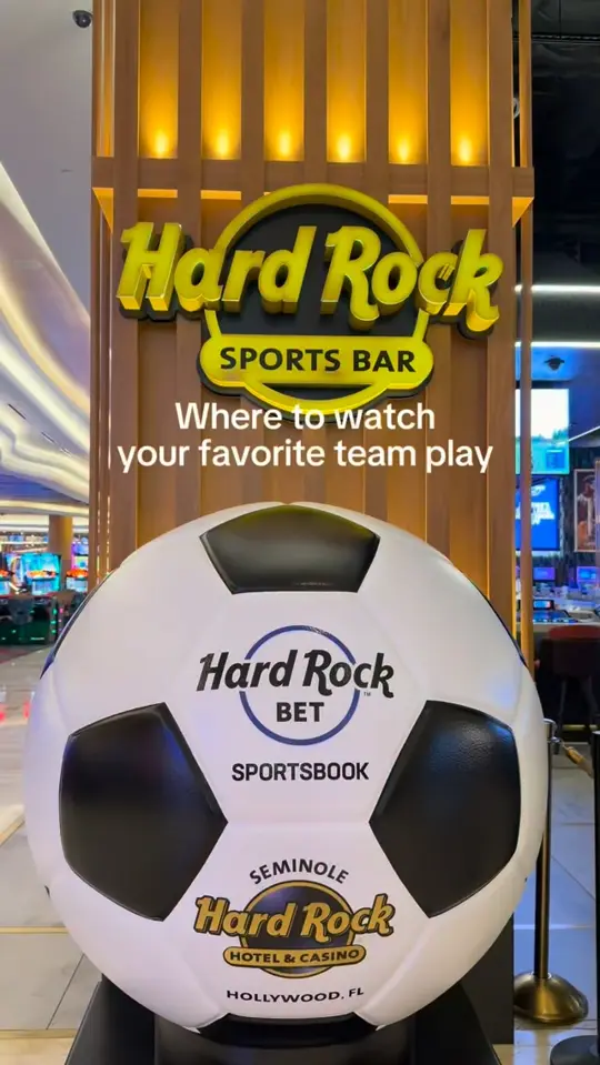 Hard Rock Sports Bar (in Seminole Hard Rock Hollywood) in Davie showing sports, live music, video by Seminole Hard Rock Hotel & Casino - Holl on Facebook