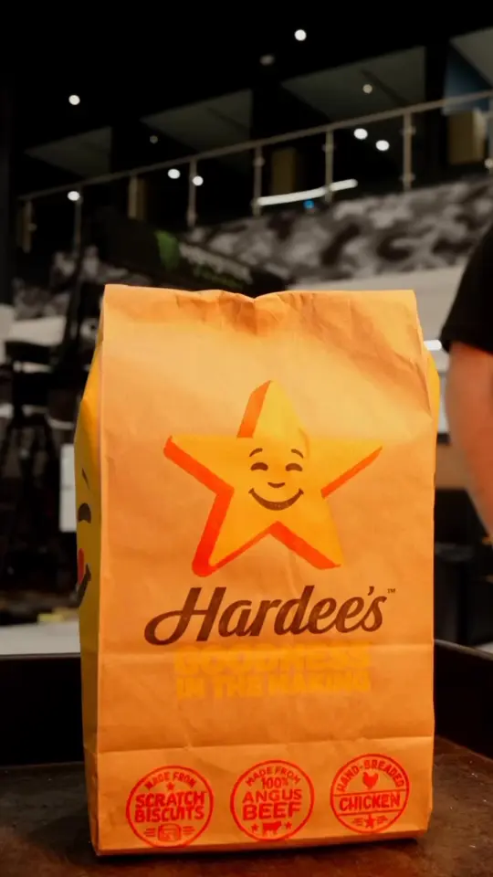 Hardee's in Orlando showing event, nascar partnership, video by Hardee's on Facebook