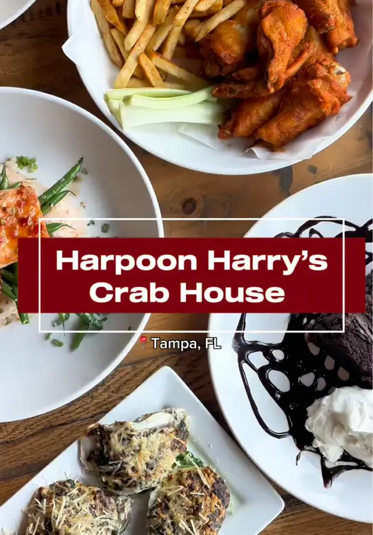  in Florida showing oysters rockefeller, pulled pork sandwich, cobb salad, lightning wings, video by eatlocalflorida on TikTok