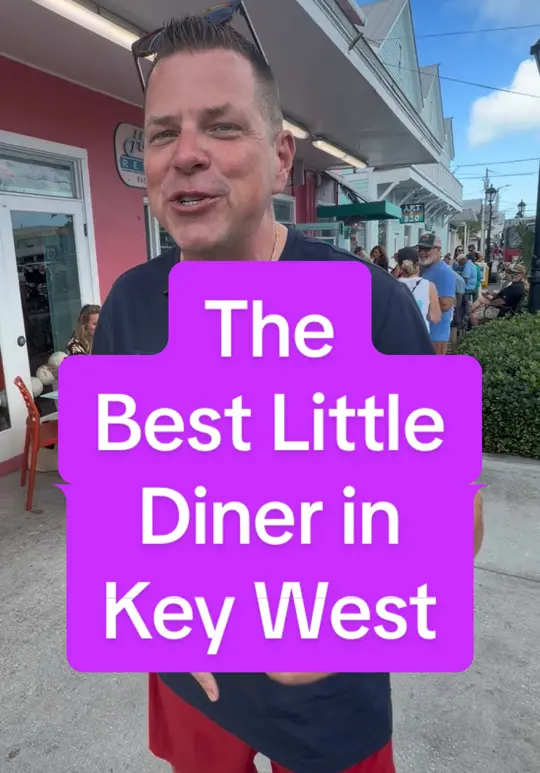 Harpoon Harry's in Key West showing restaurant visit, diner atmosphere, pork chops, breakfast, cash only policy, key west staple, video by keywestshawn on TikTok