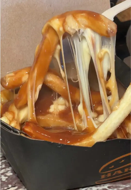 Harvey's 4Th Street Grill in St. Petersburg showing poutine, video by harveyscanada on TikTok