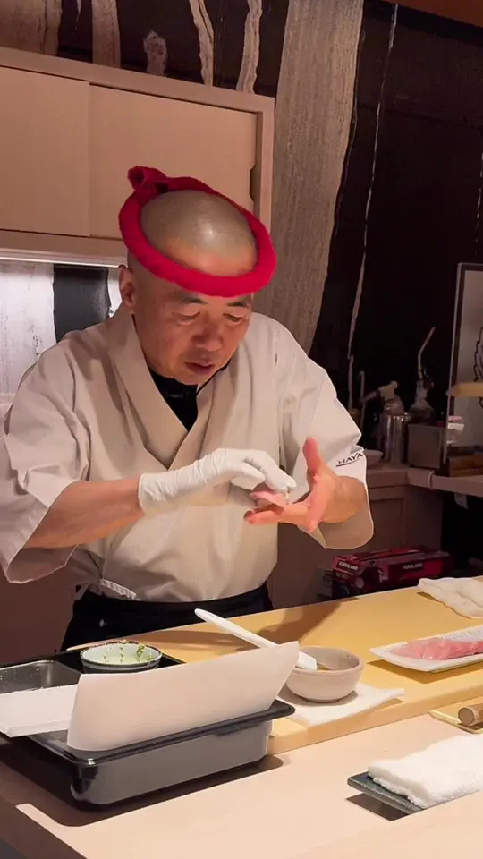 Hayakawa in Atlanta showing omakase, 14 course tasting menu, sashimi, nigiri, grilled seafood, appetizers, video by andrewloves_ on TikTok