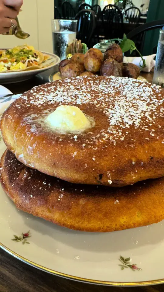 Hen Mother Cookhouse - Alpharetta in Alpharetta showing food, mega pancakes, video by sizzlehybrid on TikTok