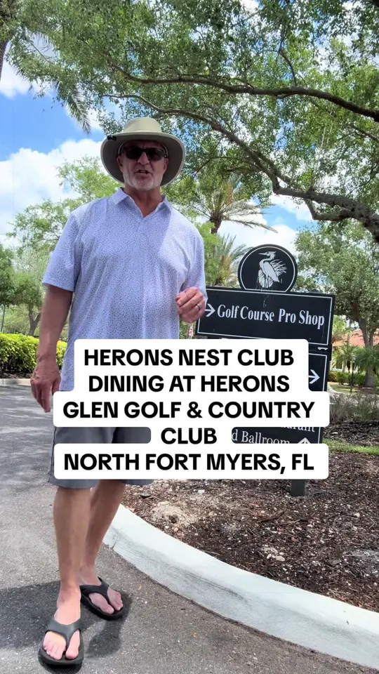 Herons Nest Club Dining at Herons Glen Golf & Country Club in North Fort Myers showing review, visit, atmosphere, drinks, beer, video by alangradei on TikTok
