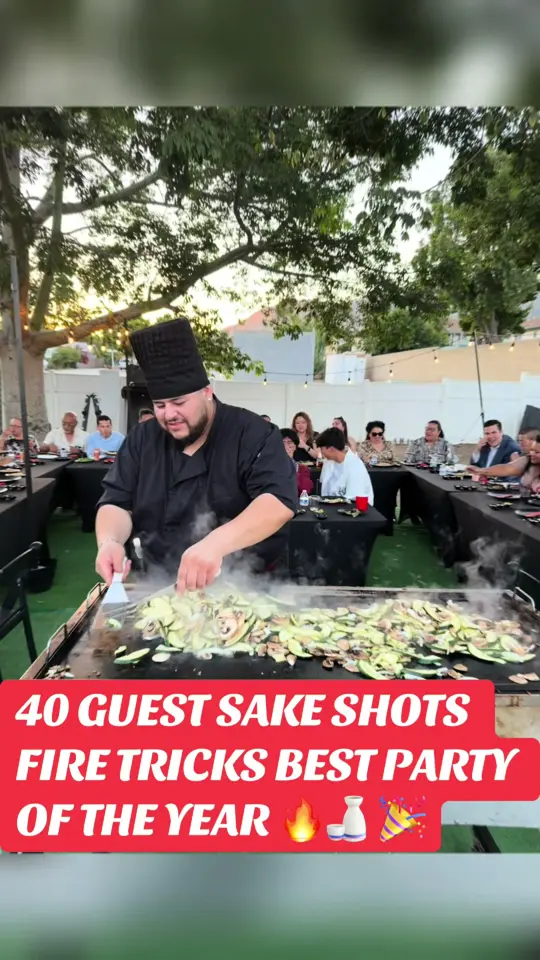 Hibachi House in Fort Myers showing sake, hibachi dinner, party, video by hibachihousela on TikTok