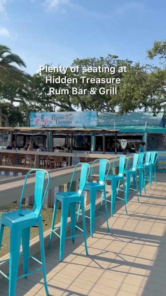 Hidden Treasure Rum Bar & Grill in Ponce Inlet showing atmosphere, seating, venue visit, video by Hidden Treasure Rum Bar & Grill on Facebook