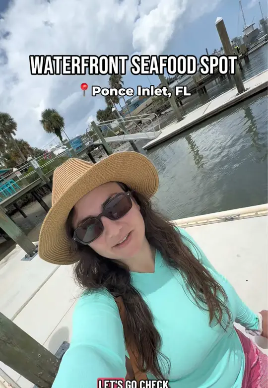 Hidden Treasure Rum Bar & Grill in Ponce Inlet showing review, visit, fresh seafood, fish tacos, sweet potato fries, grilled chicken sandwich, video by momvibesnicole on TikTok