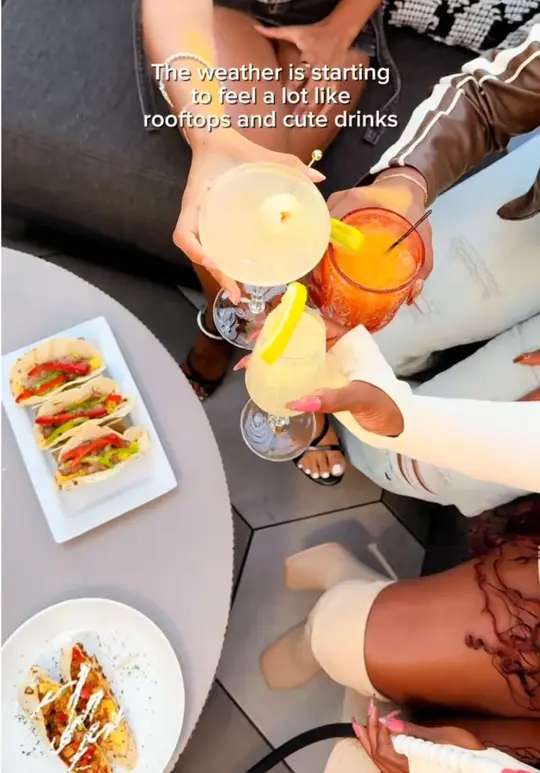 High Society Buckhead in Atlanta showing happy hour, food, drinks, views, video by highsocietybuckhead on TikTok