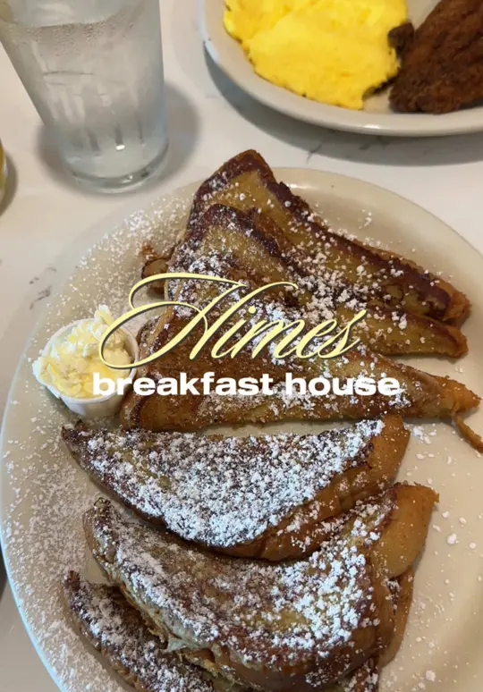 Himes Breakfast House in Tampa showing review, visit, video by miagoesglobal on TikTok