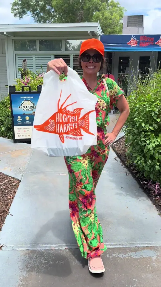 Hogfish Harry's Restaurant + Bar in Naples showing review, visit, fried green tomatoes, carrot cake, video by whatsupftmyers on TikTok