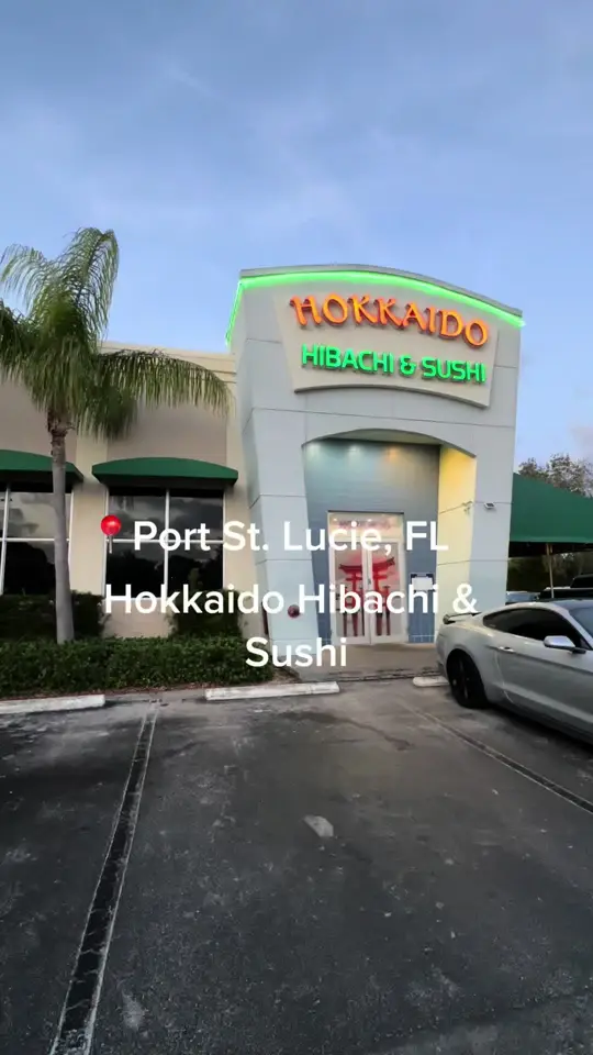 Hokkaido Hibachi and Sushi in Port St. Lucie showing sushi, hibachi, sashimi, video by livinginportsaintlucie on TikTok