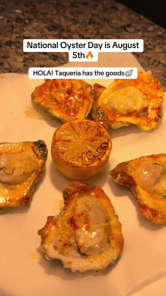 HOLA! Taqueria & Bar in Roswell showing chargrilled oysters, video by hola.taqueria on TikTok
