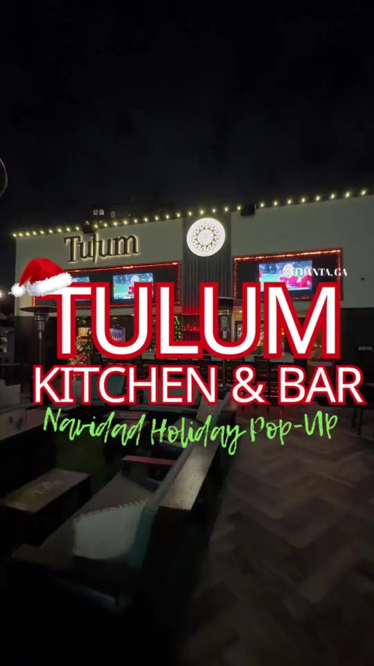 HOLIDAY in Atlanta showing cocktail, $8 drinks; food, $10 & $12 food items; holiday specials, video by atlhotspots1 on TikTok