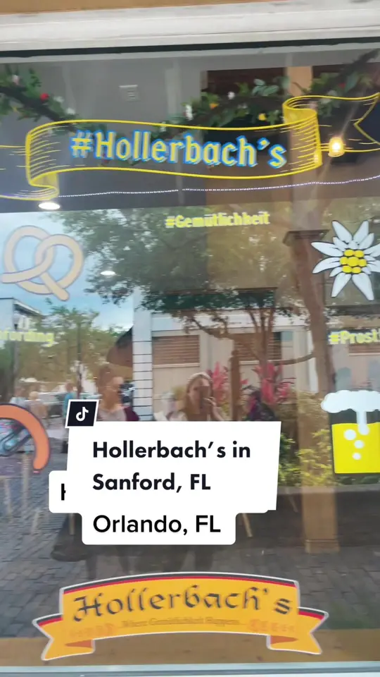Hollerbach's German Restaurant in Sanford showing review, visit, video by christinainitalia on TikTok
