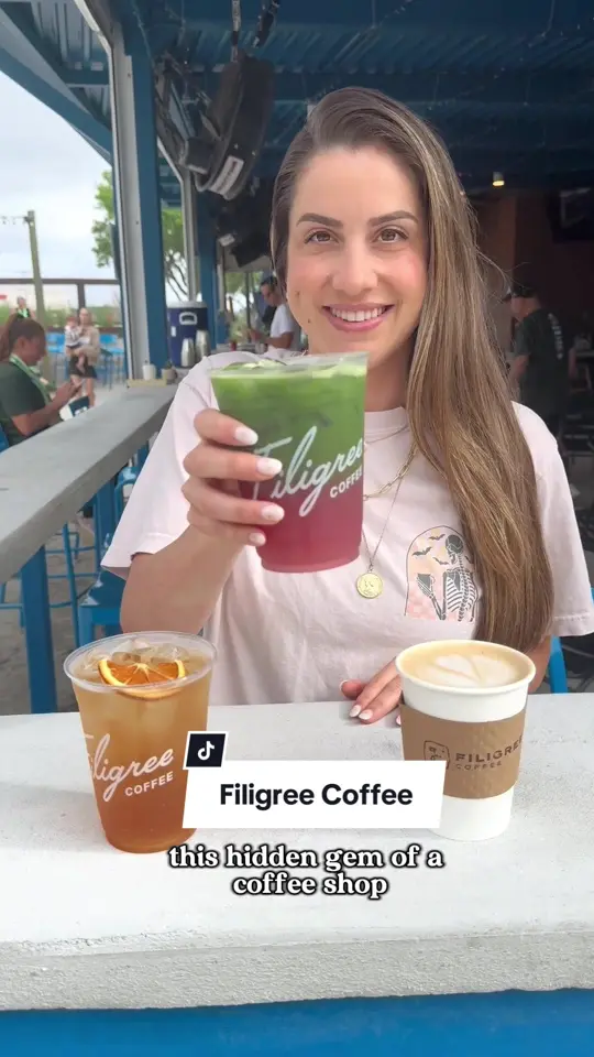 Home State Brewing Co in Winter Garden showing coffee shop, brewery, lavender buzz, cascara soda, hibiscus rose lemonade matcha, video by cheatdayorlando on TikTok