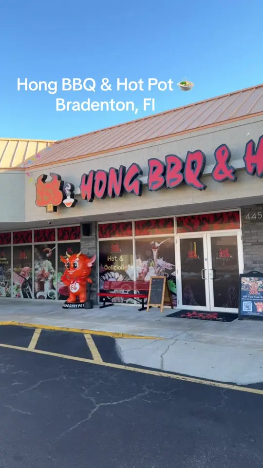 Hong BBQ & Hot Pot Bradenton in Bradenton showing restaurant visit, kid friendly atmosphere, hot pot, cook your own food, video by raerae_618 on TikTok