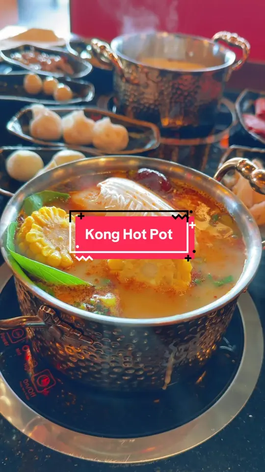Hong Hot Pot & BBQ McDonough GA in McDonough showing hot pot, interactive dining experience, meats, seafood, vegetables, noodles, video by mikebeeatin on TikTok
