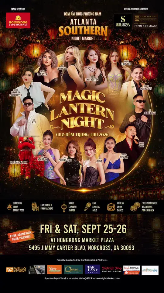 Hong Kong City in Atlanta showing event, lantern parade, street food, live entertainment, mid-autumn celebration, video by atlsouthernnightmarket on TikTok